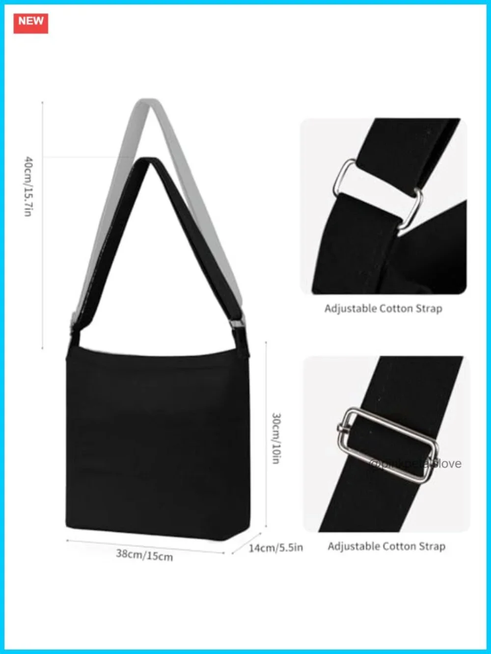 Large Canvas Crossbody Tote Hobo Shoulder Bag Casual Recycled
